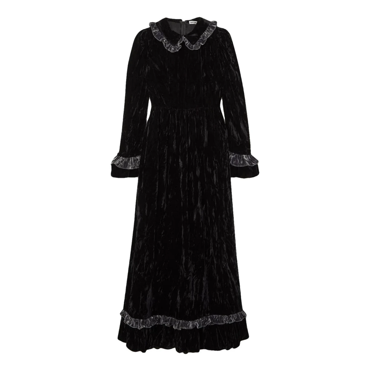 Pre-owned Batsheva Velvet Maxi Dress In Black