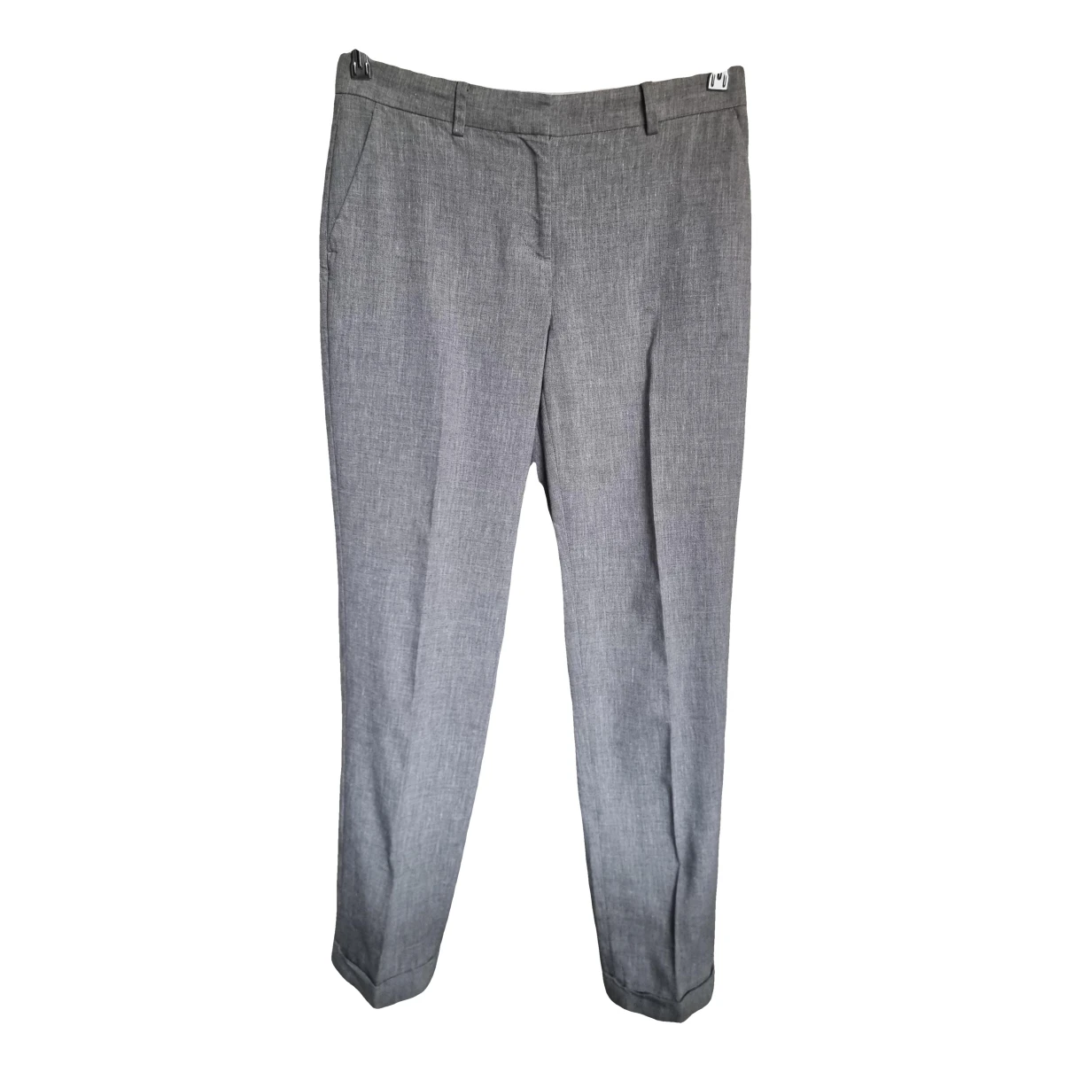 Pre-owned The White Company Linen Slim Pants In Grey