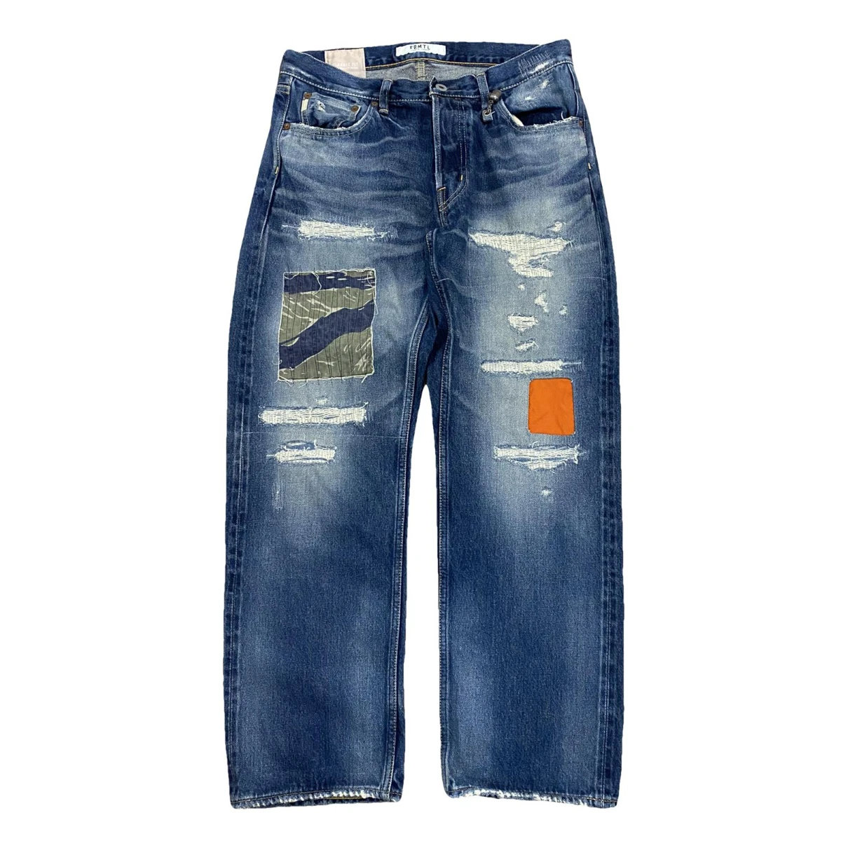 Pre-owned Fdmtl Straight Jeans In Blue