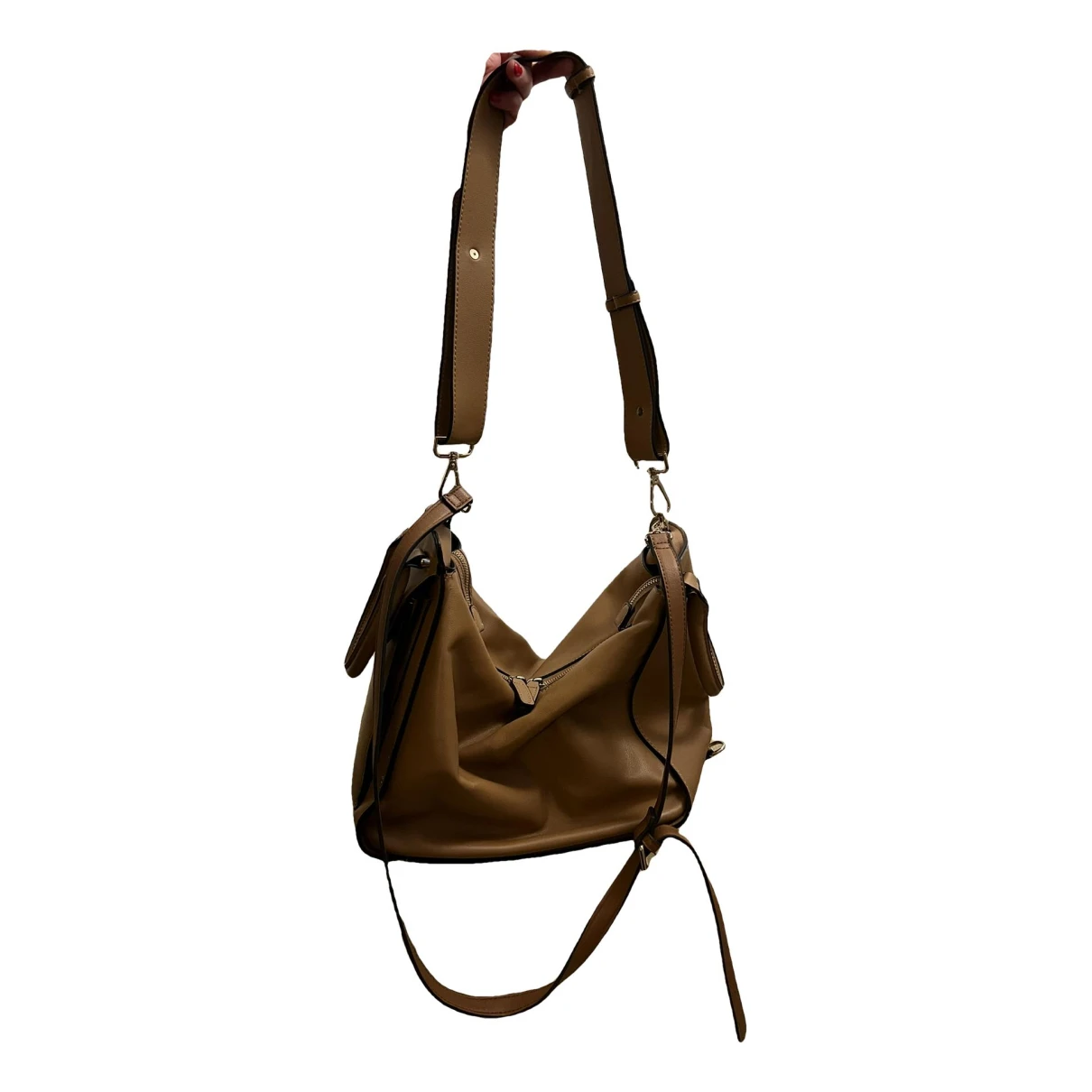 Pre-owned Marella Vegan Leather Handbag In Camel