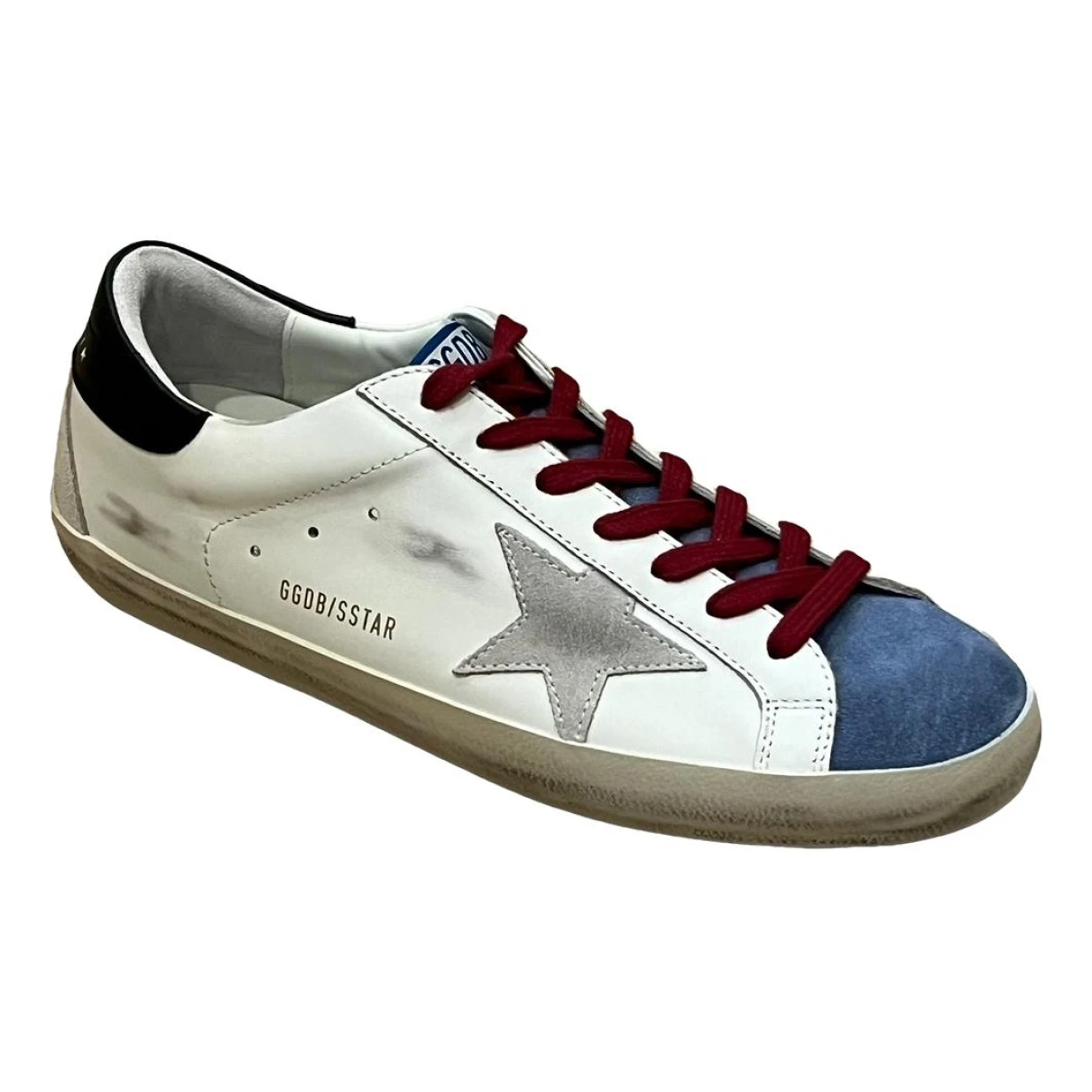 Pre-owned Golden Goose Superstar Leather Low Trainers In Black
