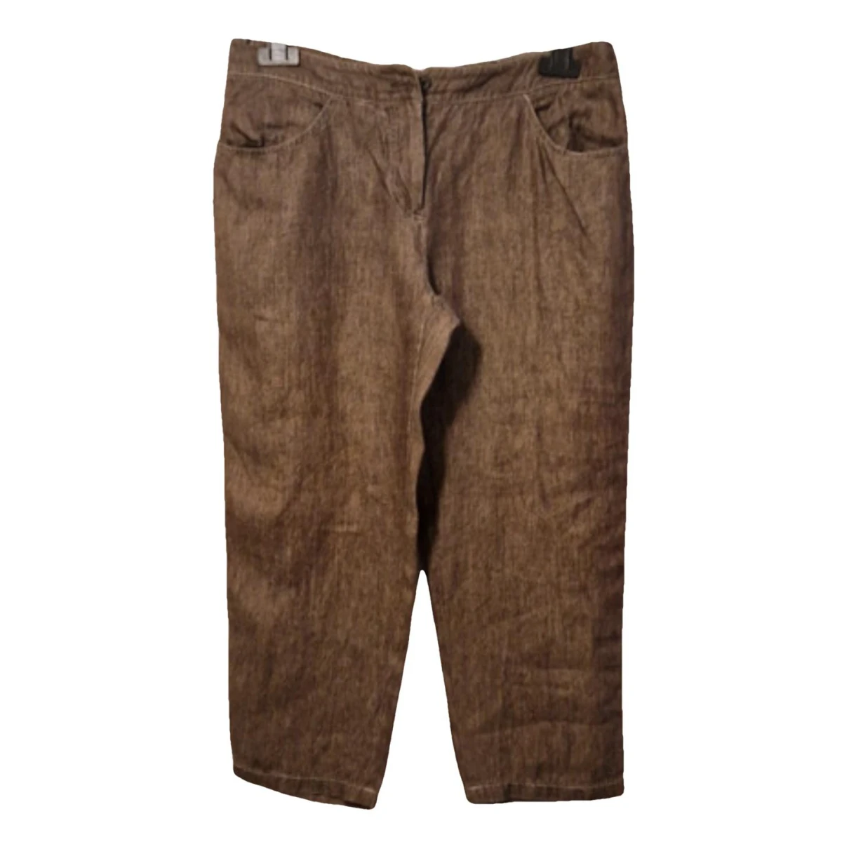 Pre-owned Max Mara Linen Carot Pants In Brown