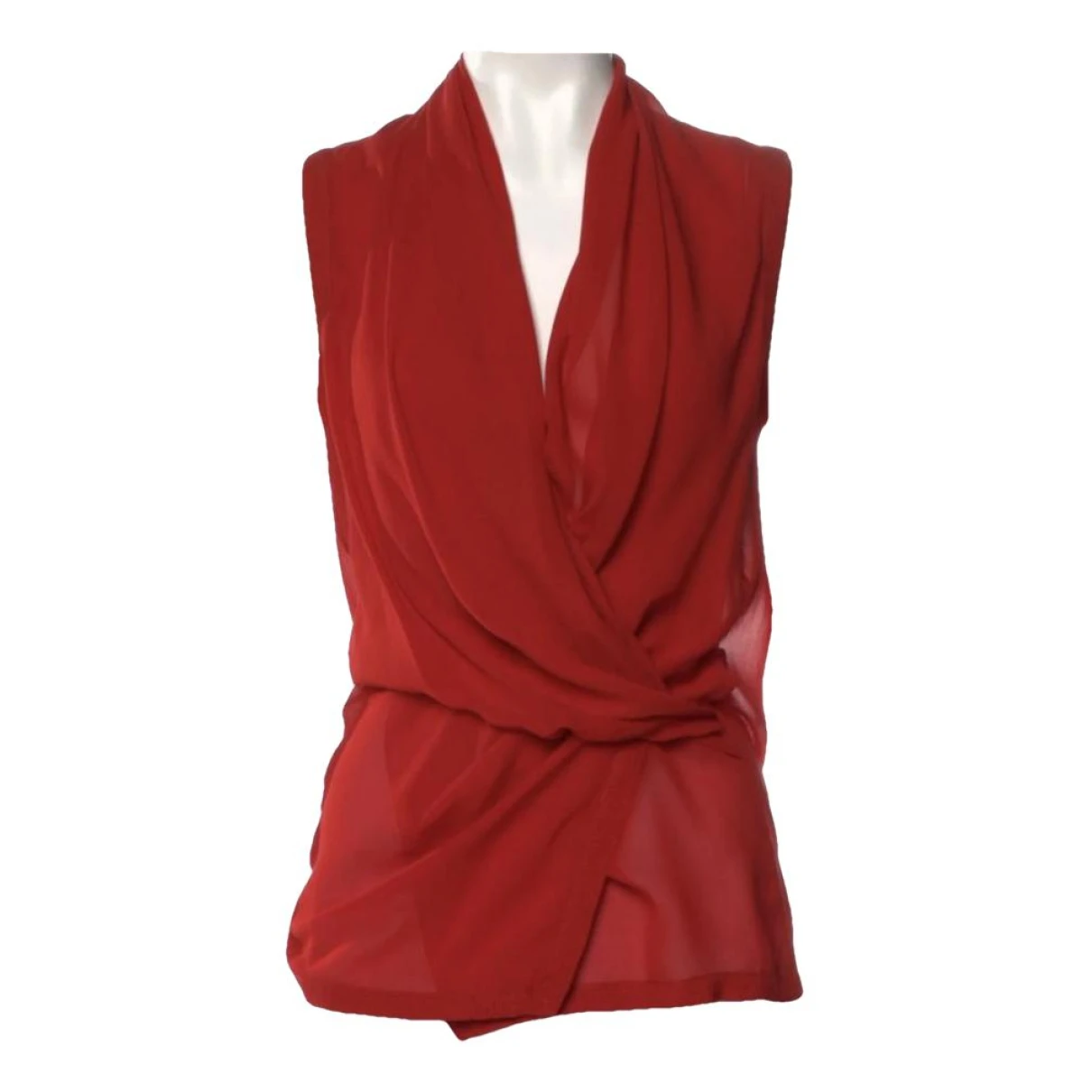Pre-owned Helmut Lang Silk Blouse In Red