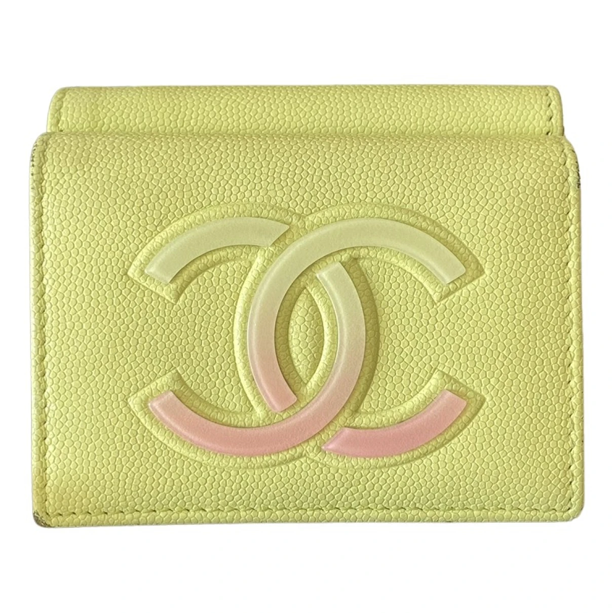 Pre-owned Chanel Timeless/classique Leather Wallet In Green