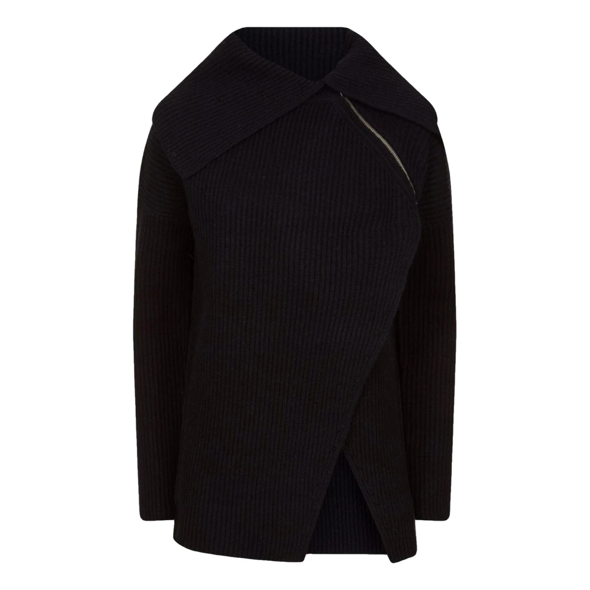 Pre-owned Allsaints Wool Cardi Coat In Black