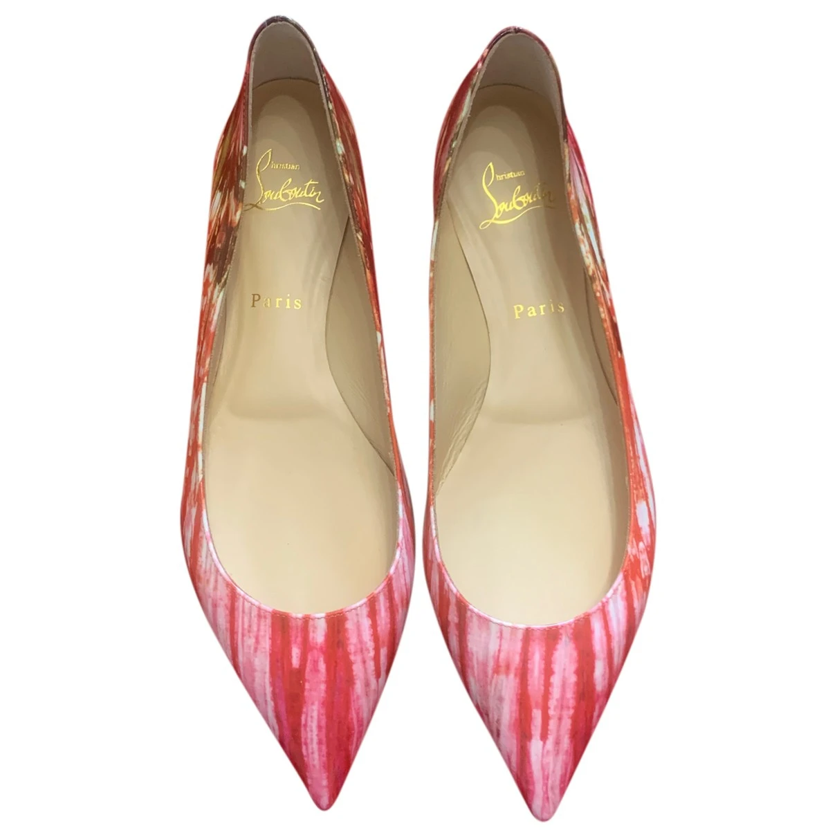 Pre-owned Christian Louboutin Leather Ballet Flats In Multicolour