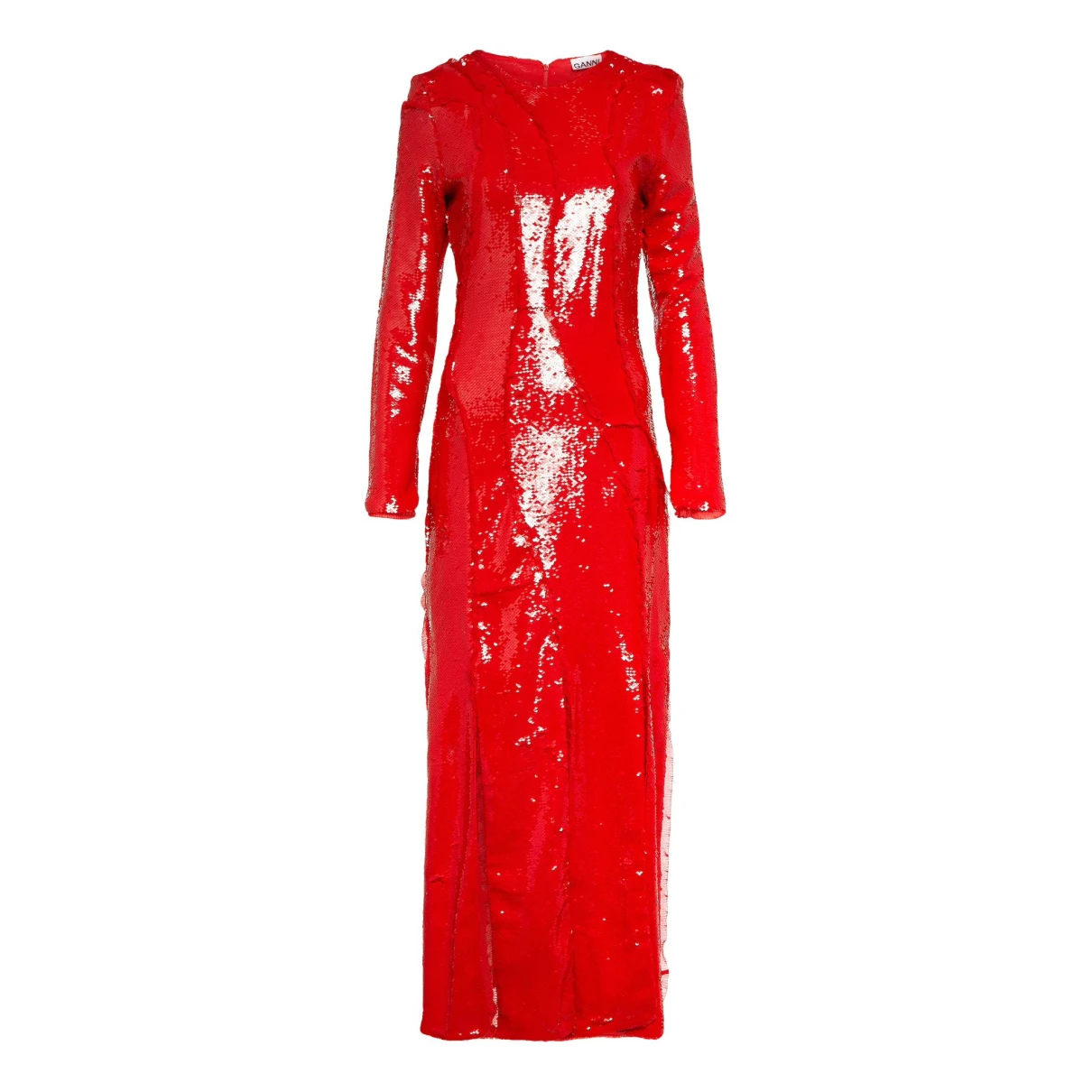 Pre-owned Ganni Maxi Dress In Red