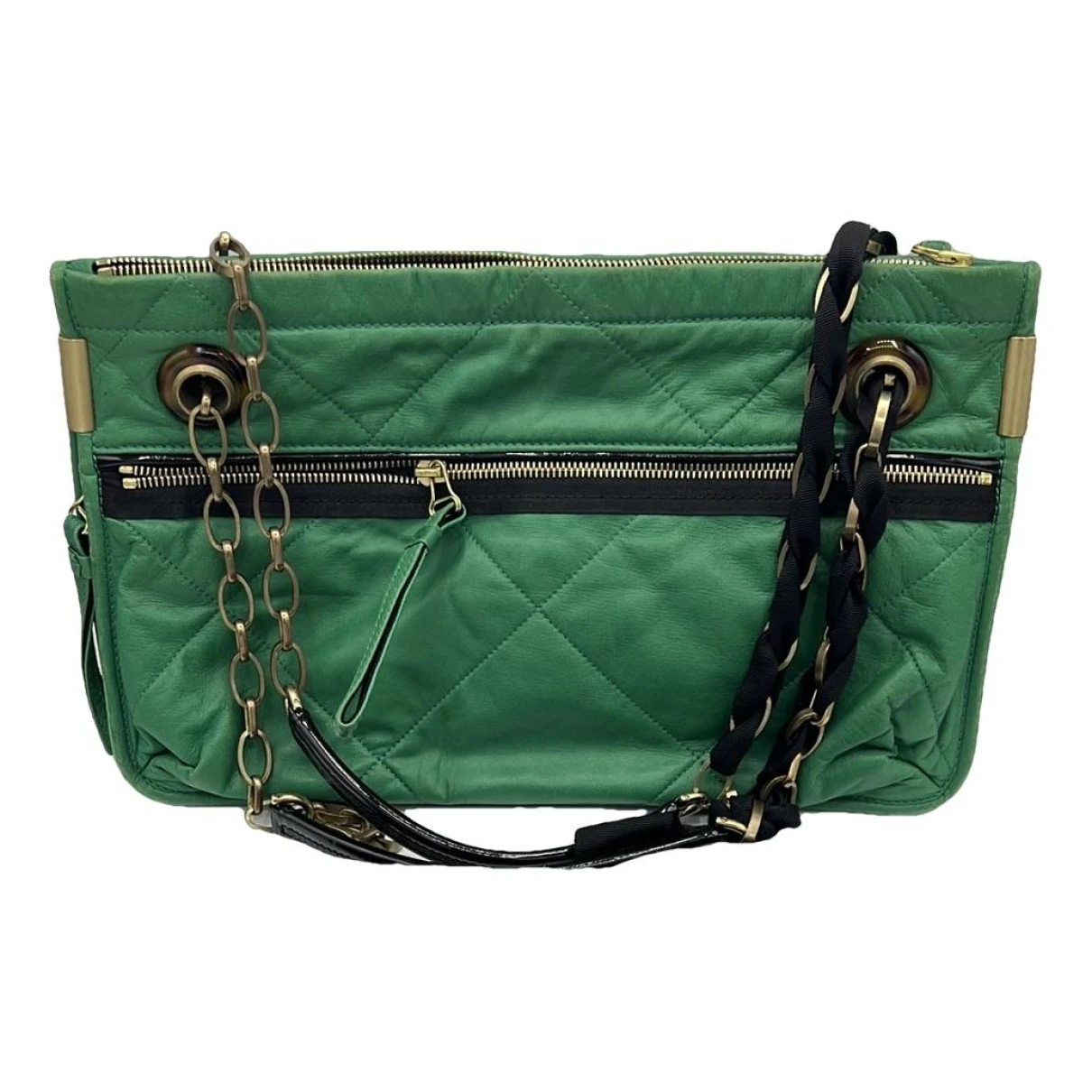 Pre-owned Lanvin Amalia Leather Handbag In Green