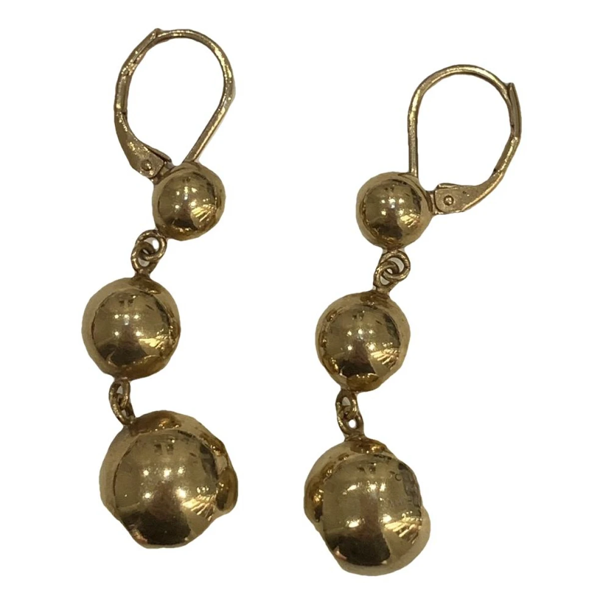 Pre-owned Celine Dot Earrings In Gold