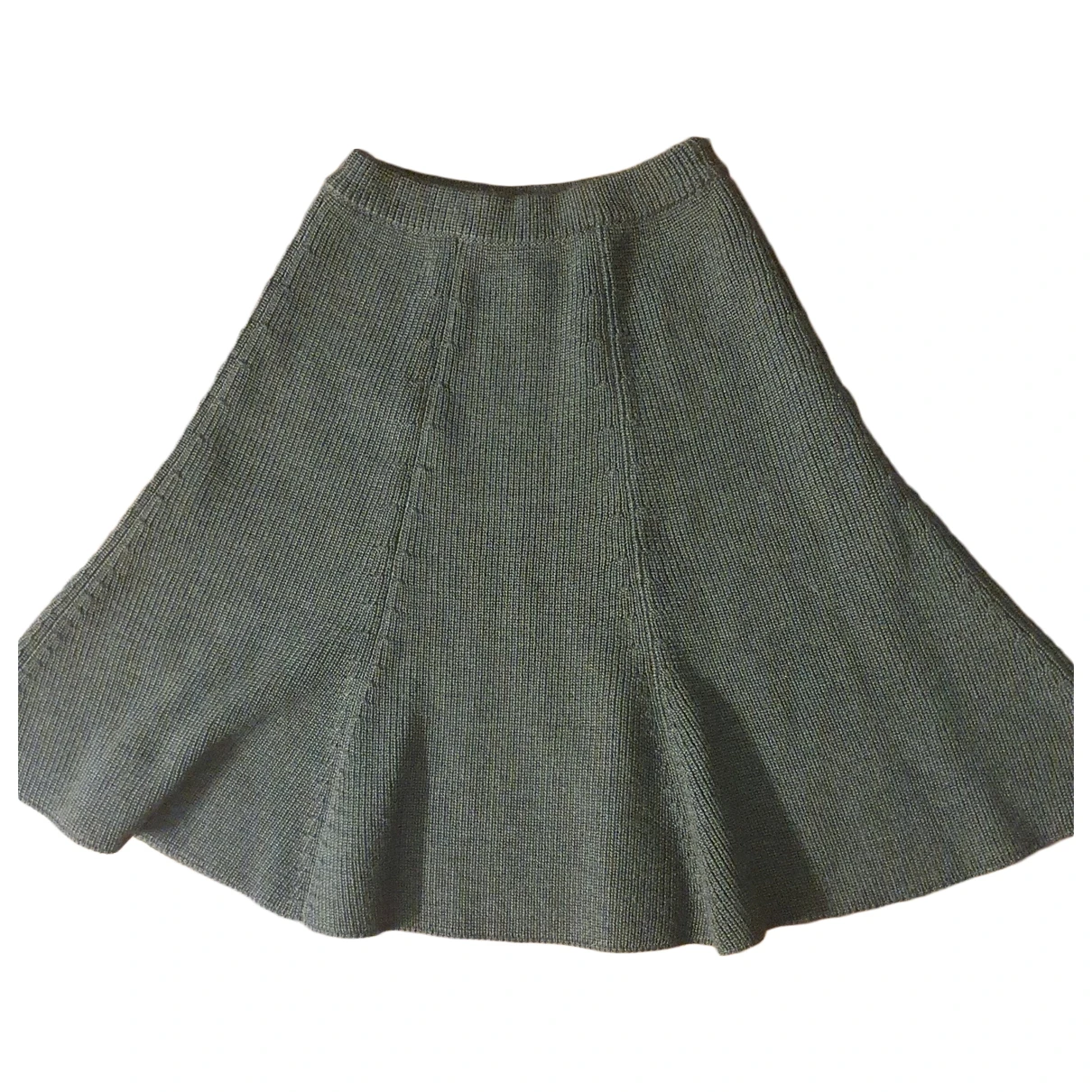 Pre-owned Dior Wool Mid-length Skirt In Green