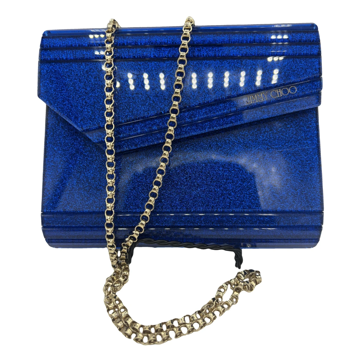 Pre-owned Jimmy Choo Candy Glitter Handbag In Blue