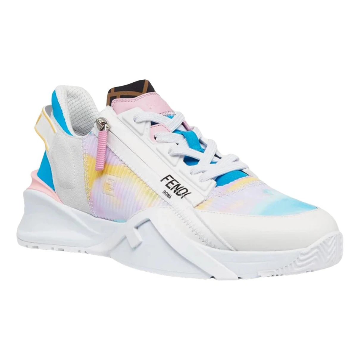 Pre-owned Fendi Leather Low Trainers In Multicolour