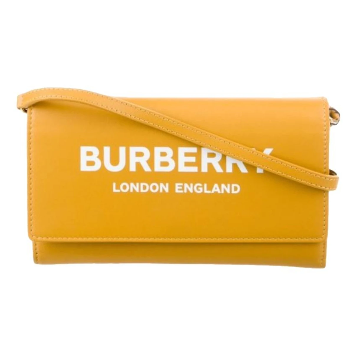 Pre-owned Burberry Leather Crossbody Bag In Yellow