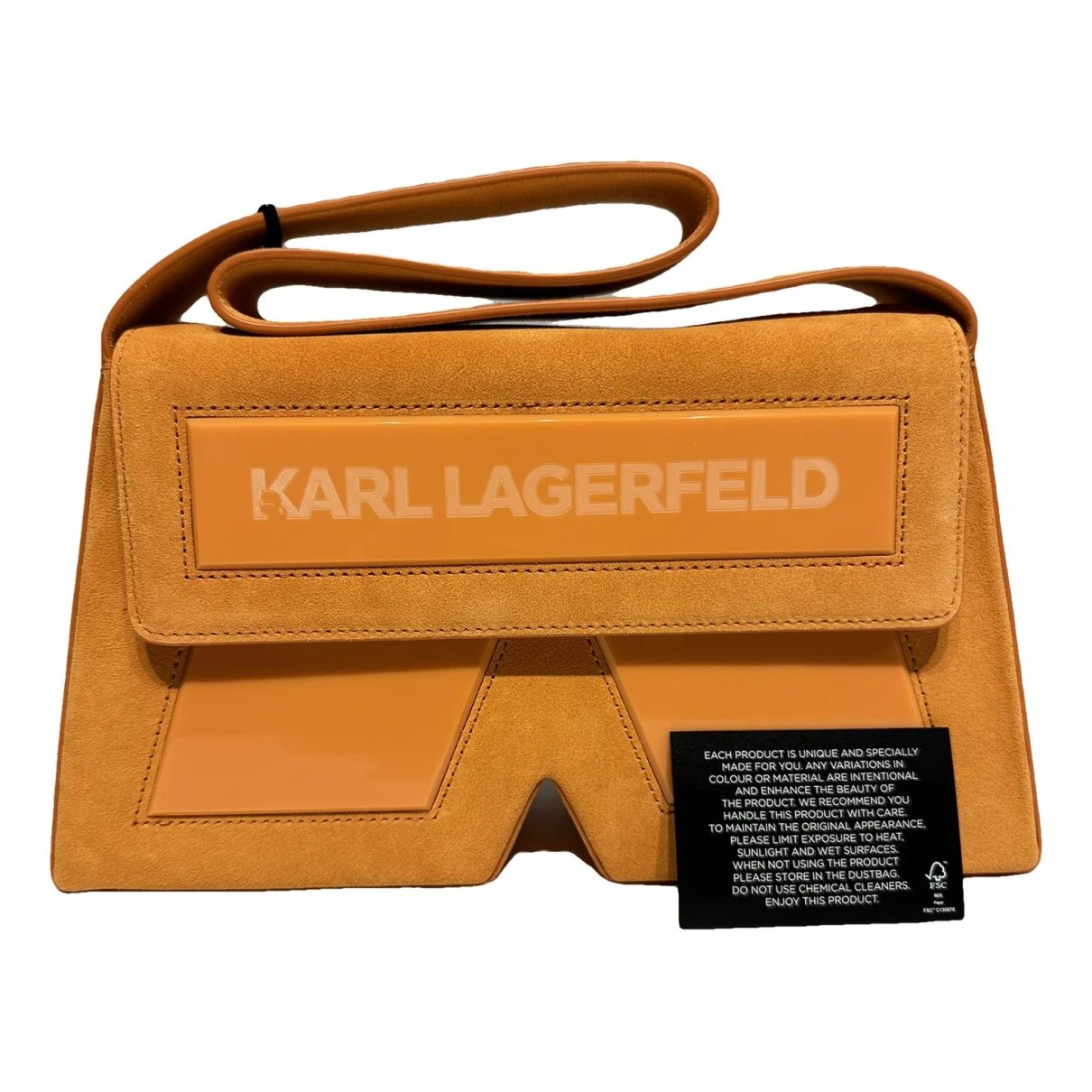 Pre-owned Karl Lagerfeld Leather Handbag In Orange