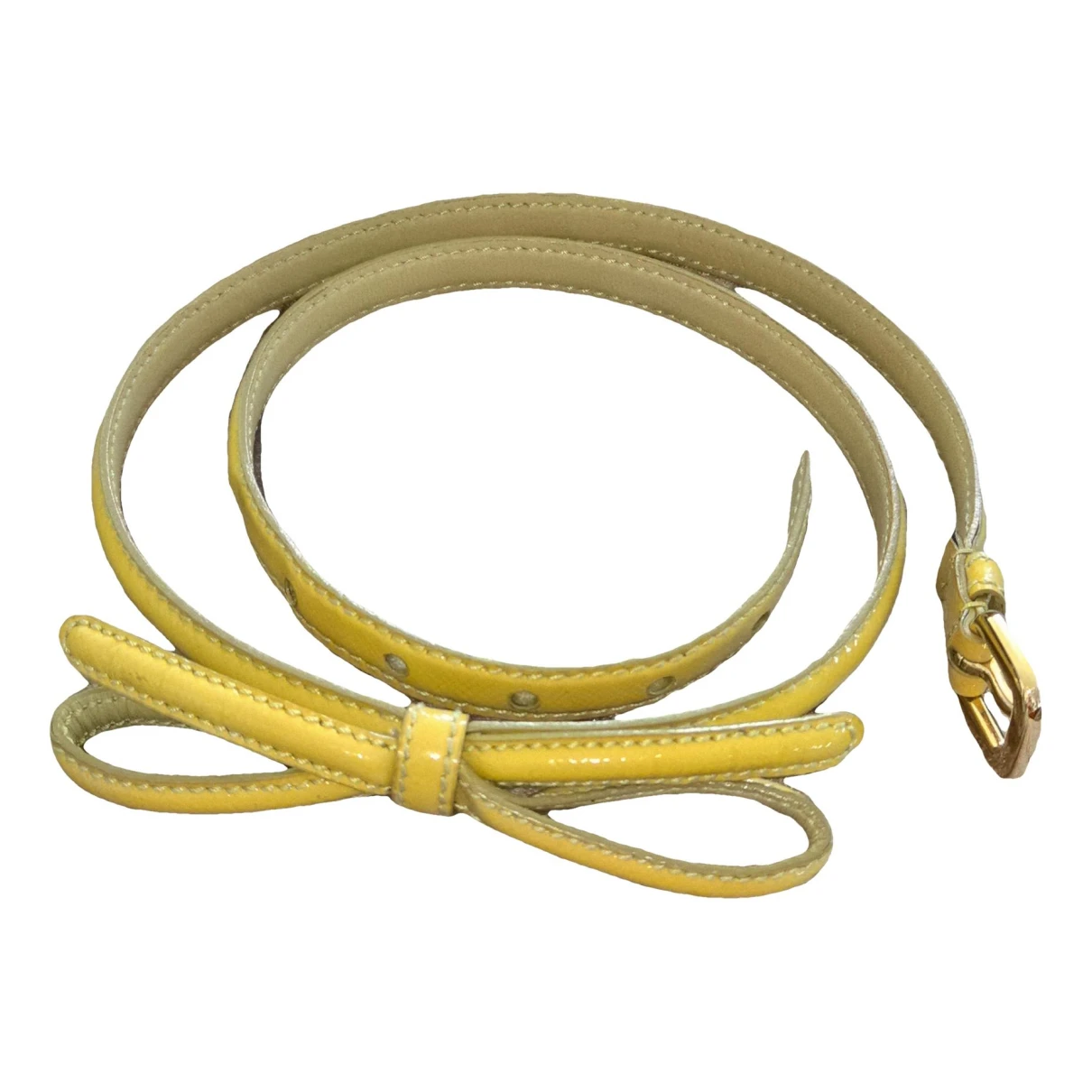 Pre-owned Prada Leather Belt In Yellow