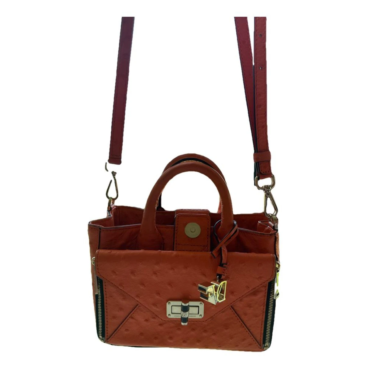 Pre-owned Diane Von Furstenberg Leather Handbag In Orange