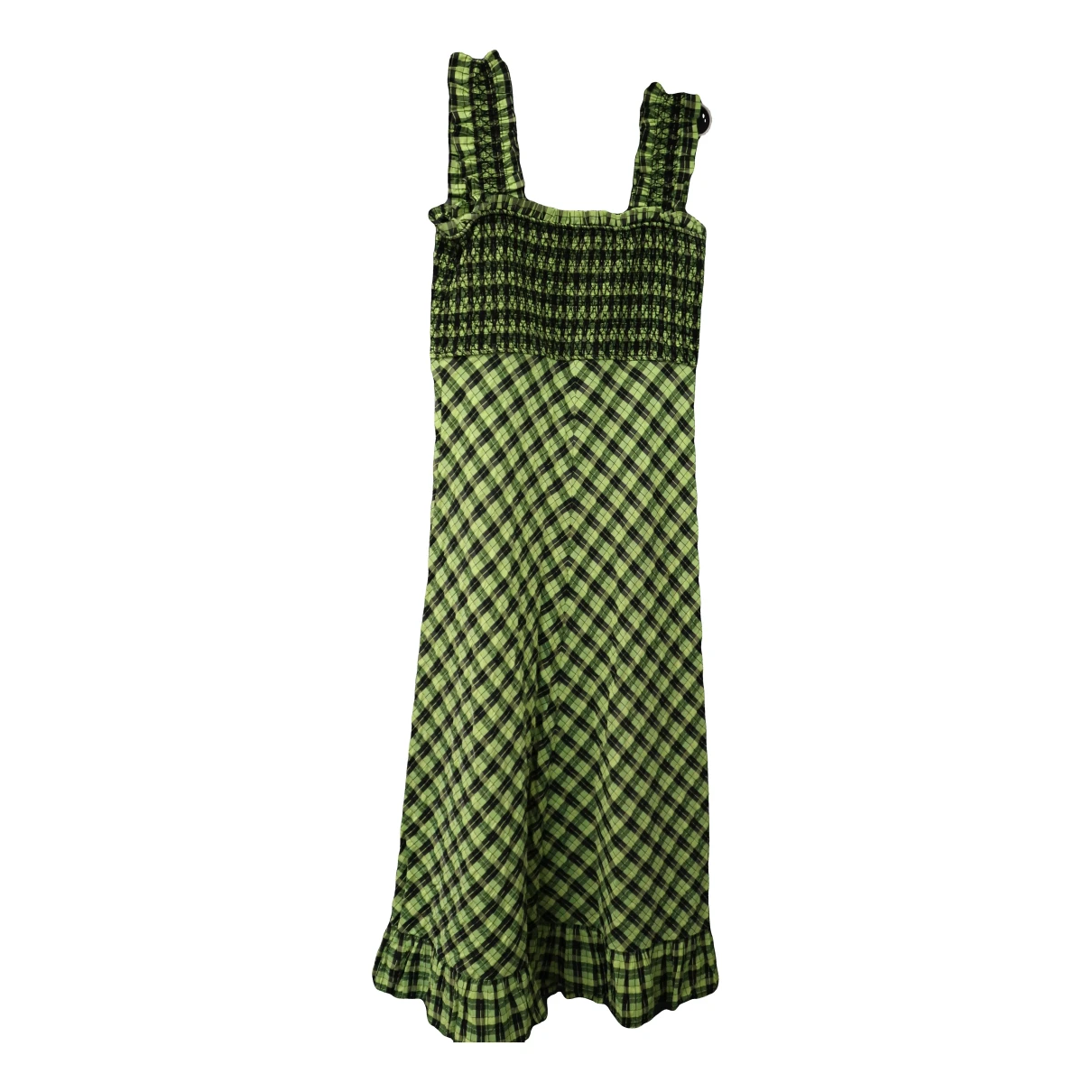 Pre-owned Ganni Maxi Dress In Green