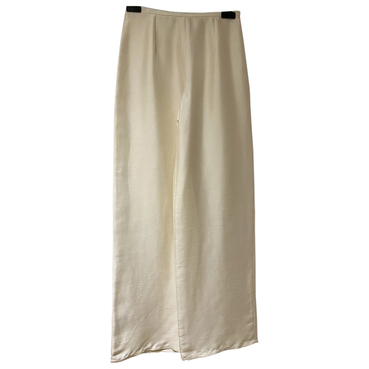 Pre-owned Paule Ka Silk Large Pants In Ecru
