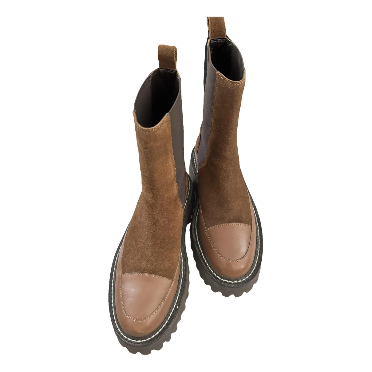 Pre-owned Aaizél Leather Boots In Brown