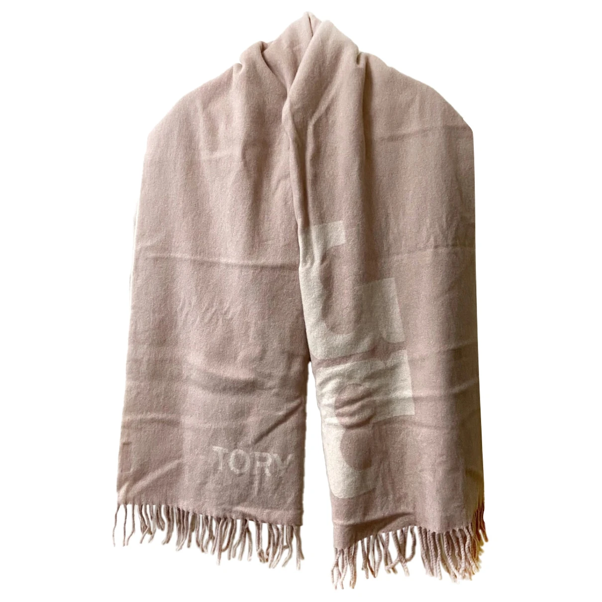 Pre-owned Tory Burch Wool Stole In Pink