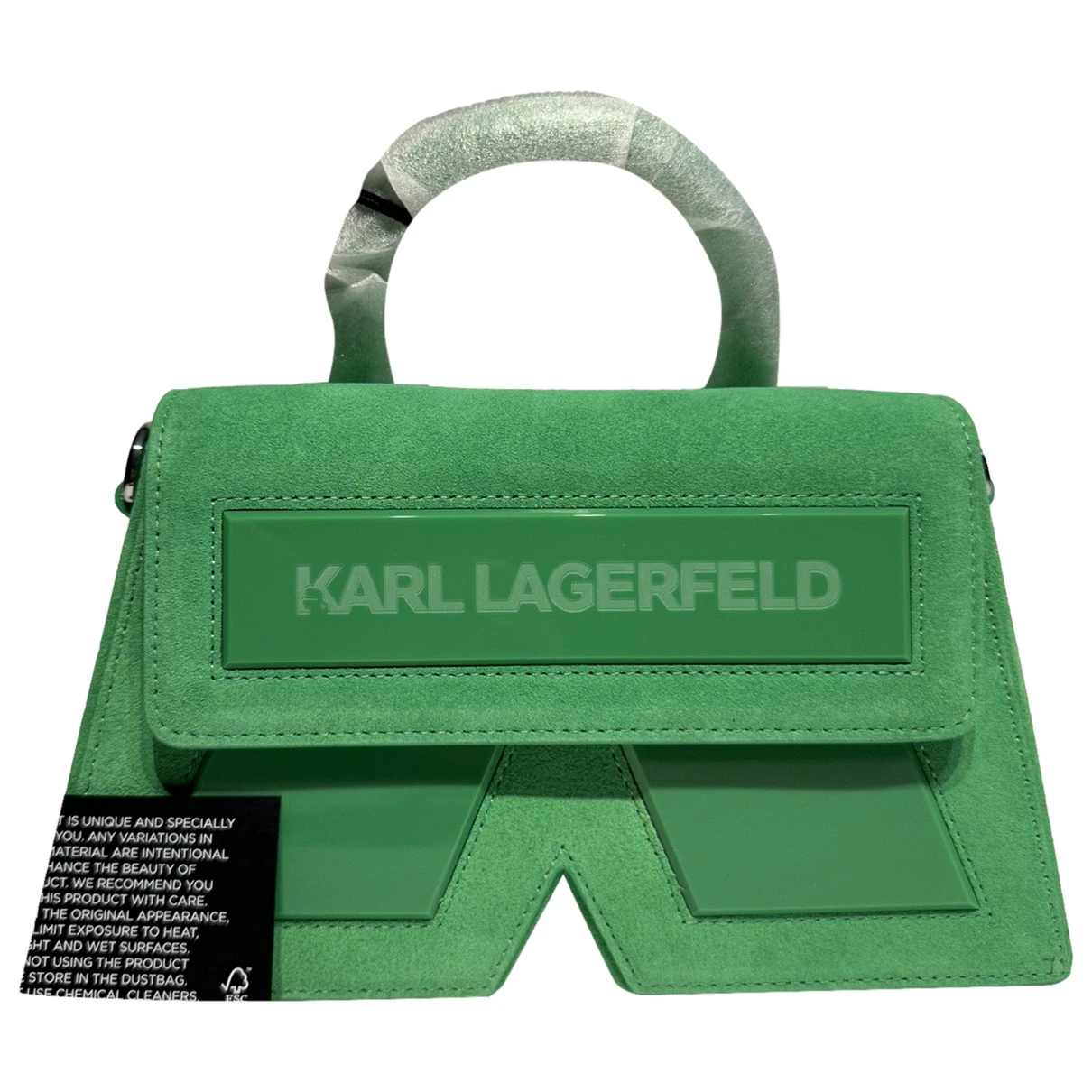 Pre-owned Karl Lagerfeld Leather Handbag In Green
