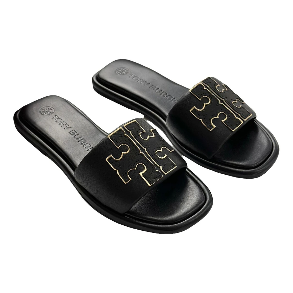Pre-owned Tory Burch Leather Mules In Black
