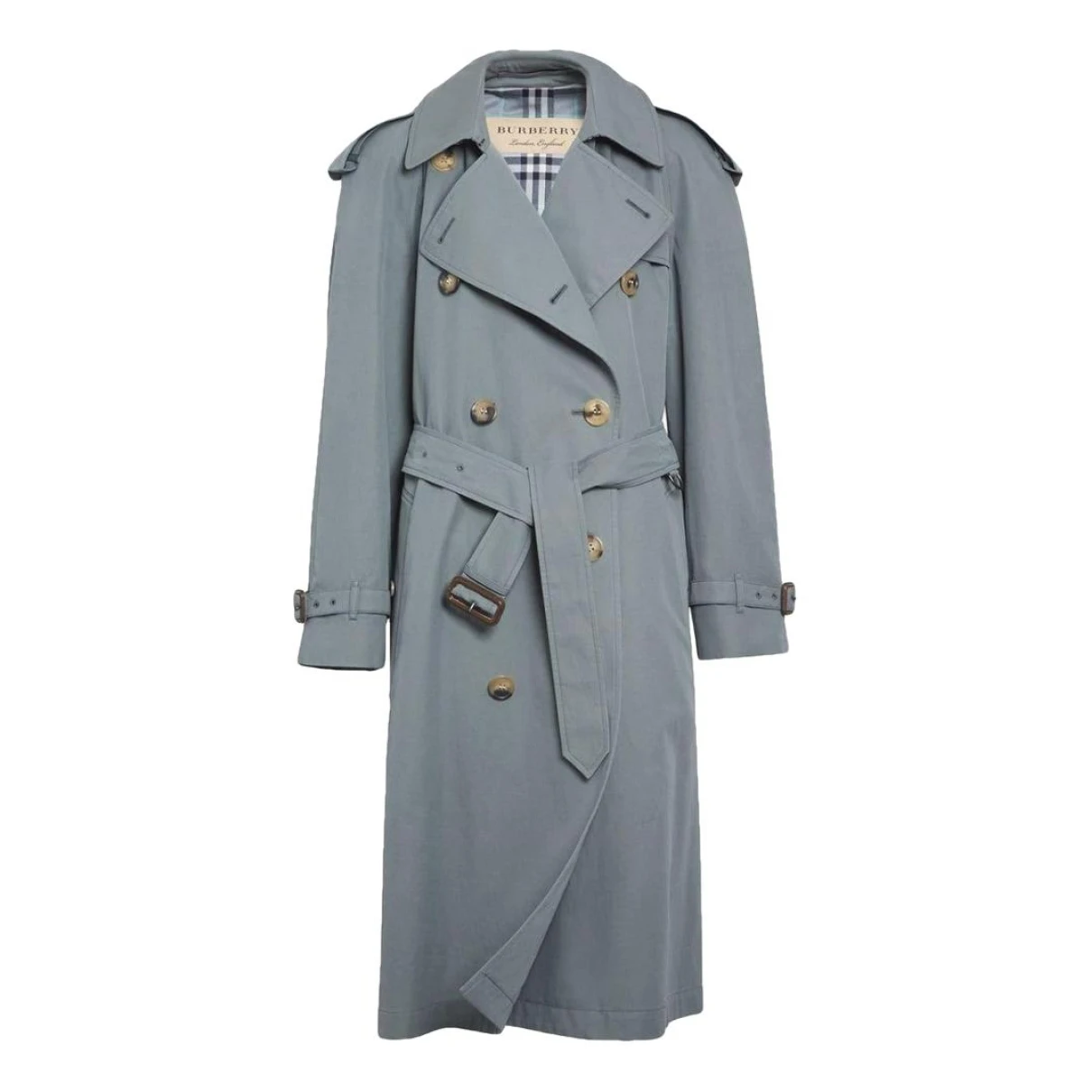 Pre-owned Burberry Westminster Trench Coat In Blue