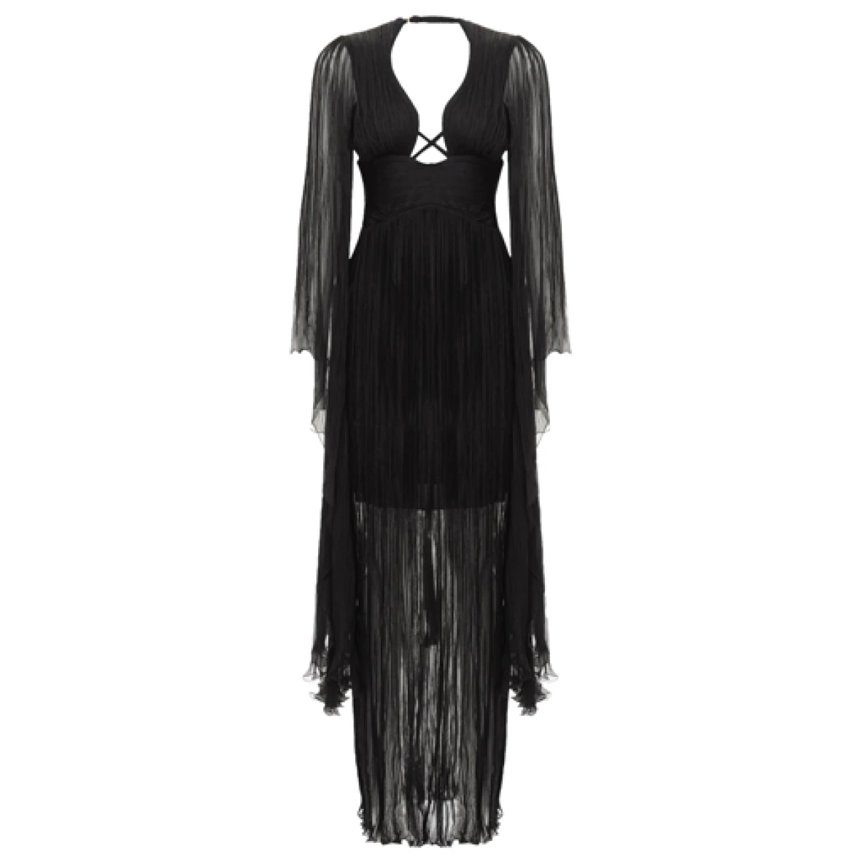 Pre-owned Maria Lucia Hohan Silk Mid-length Dress In Black