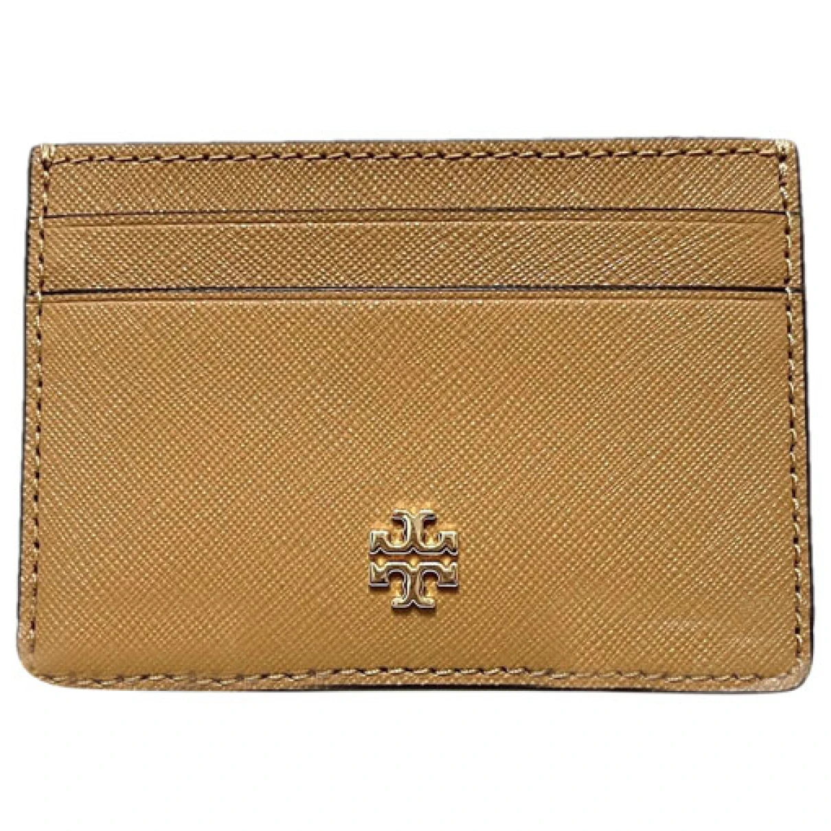 Pre-owned Tory Burch Leather Card Wallet In Brown