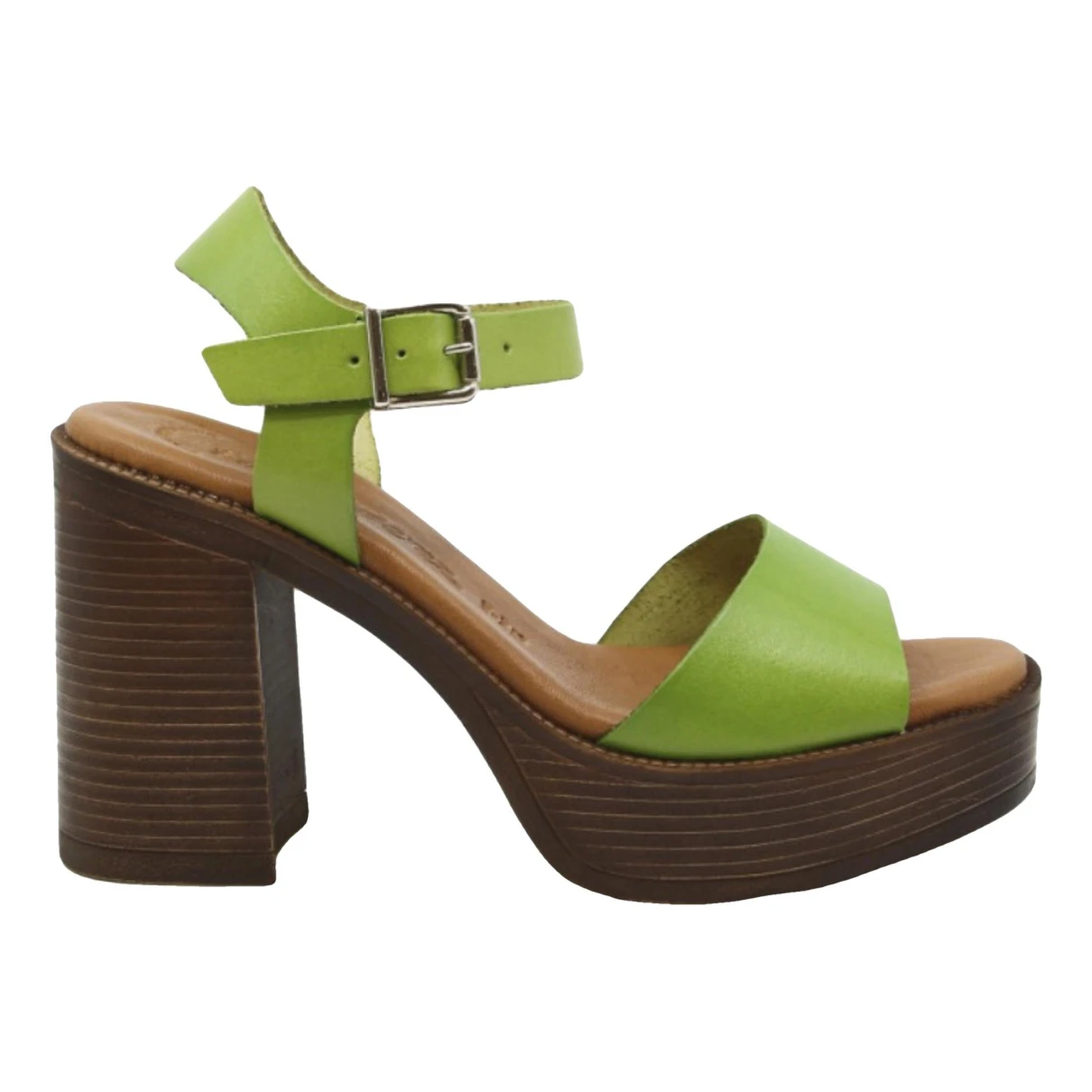 Pre-owned Raquel Allegra Leather Sandals In Green
