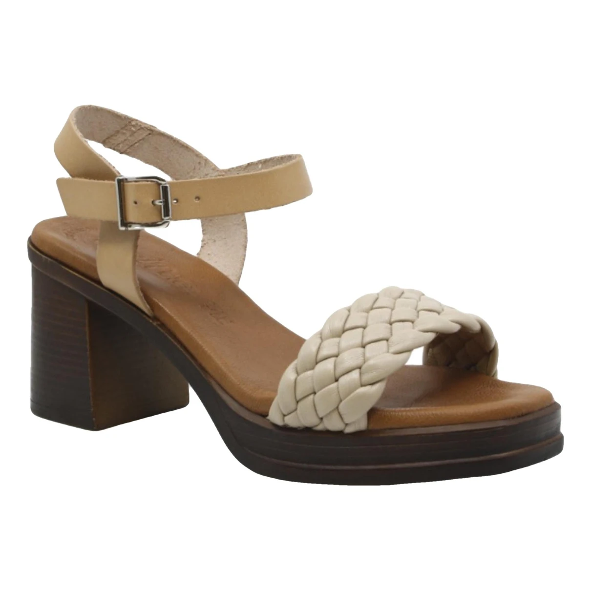 Pre-owned Raquel Allegra Leather Sandals In Beige
