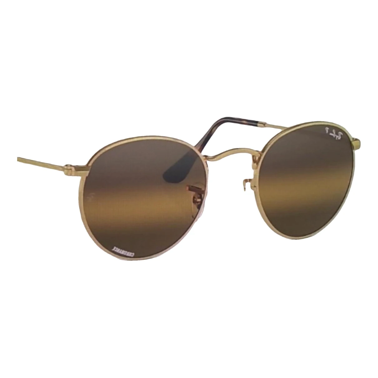 Pre-owned Ray Ban Round Aviator Sunglasses In Brown
