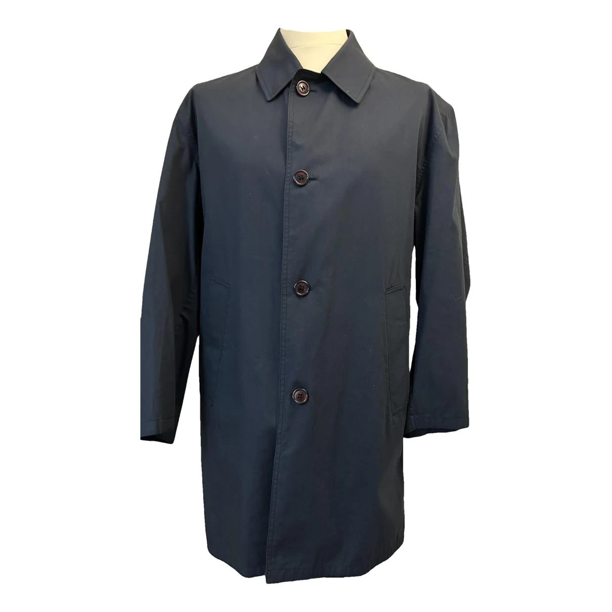 Pre-owned Herno Trench In Blue