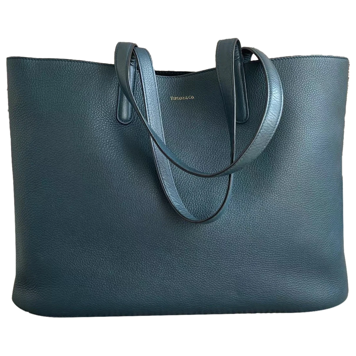Pre-owned Tiffany & Co Leather Tote In Green