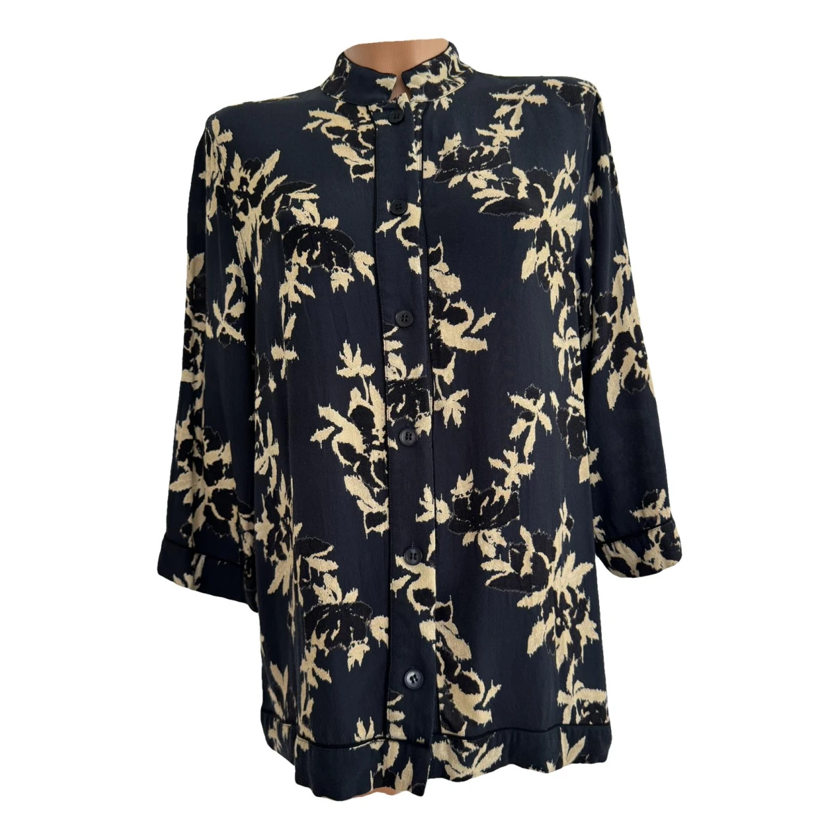 Pre-owned Ganni Shirt In Navy
