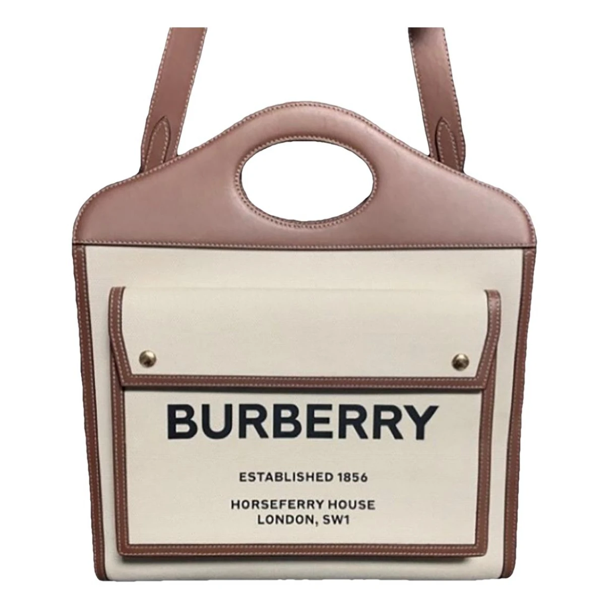 Pre-owned Burberry Pocket Medium Leather Crossbody Bag In Brown
