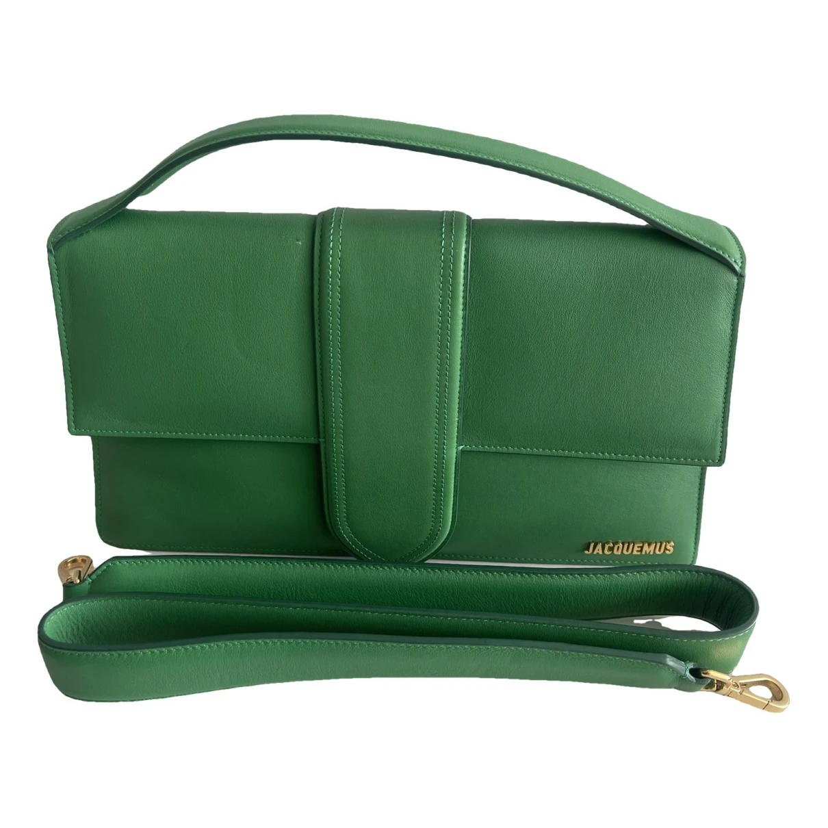 Pre-owned Jacquemus Bambimou Leather Crossbody Bag In Green