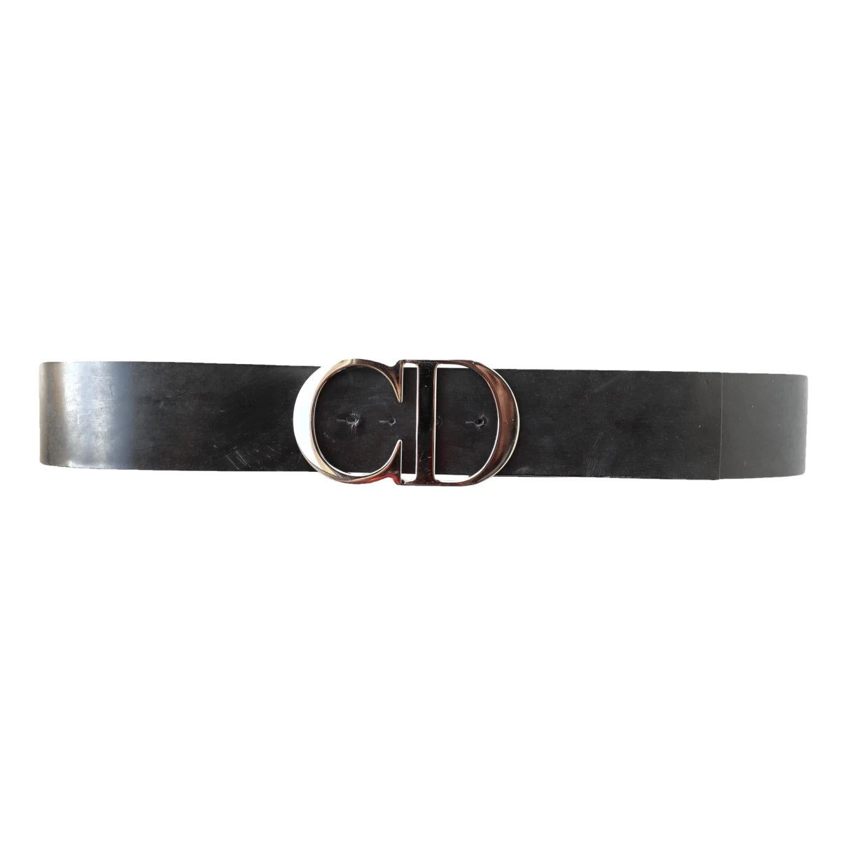 Pre-owned Dior Patent Leather Belt In Black