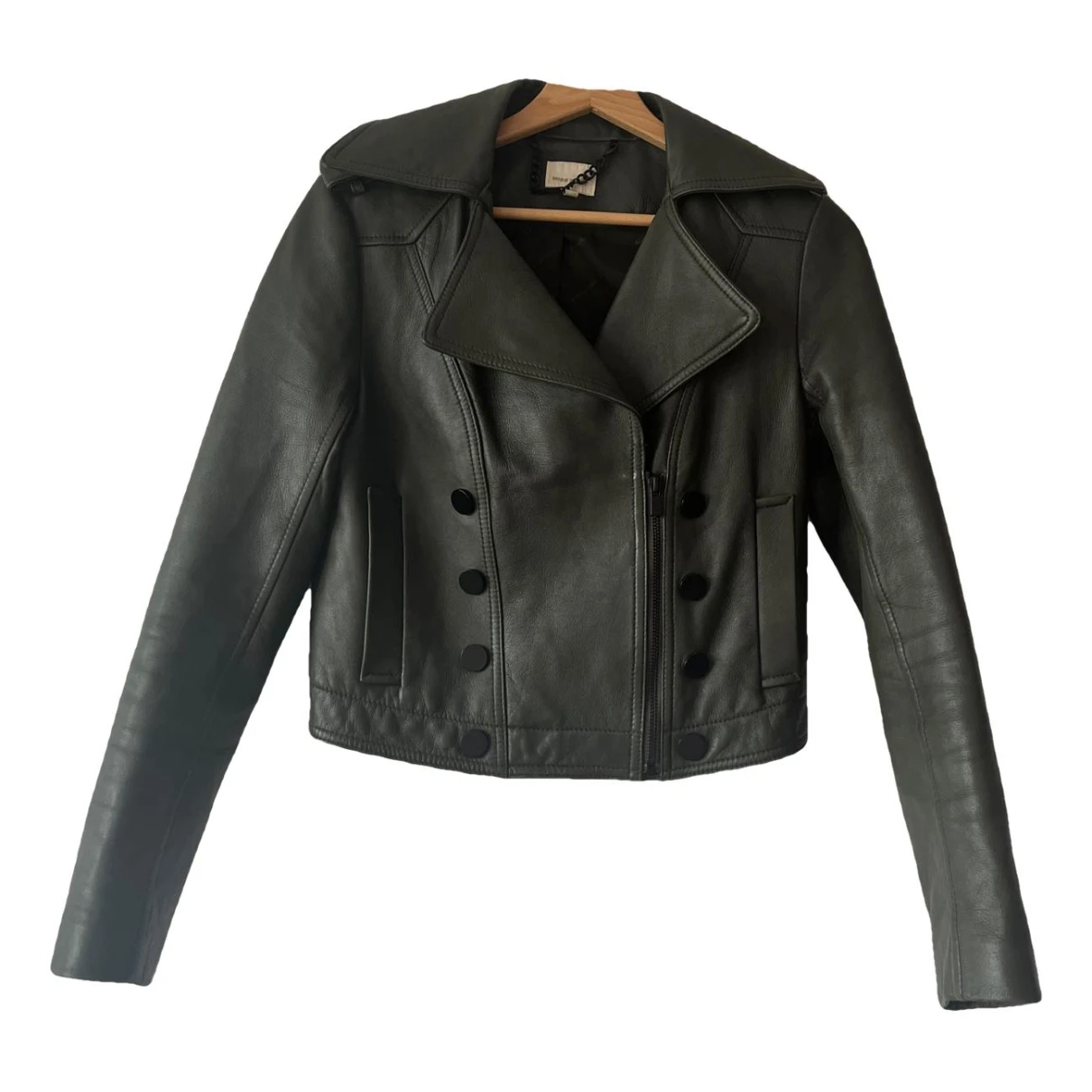 Pre-owned Miss Sixty Leather Jacket In Green