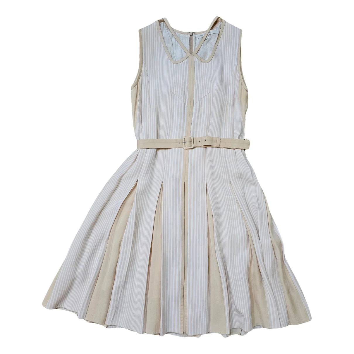 Pre-owned Marc Jacobs Silk Mid-length Dress In Beige