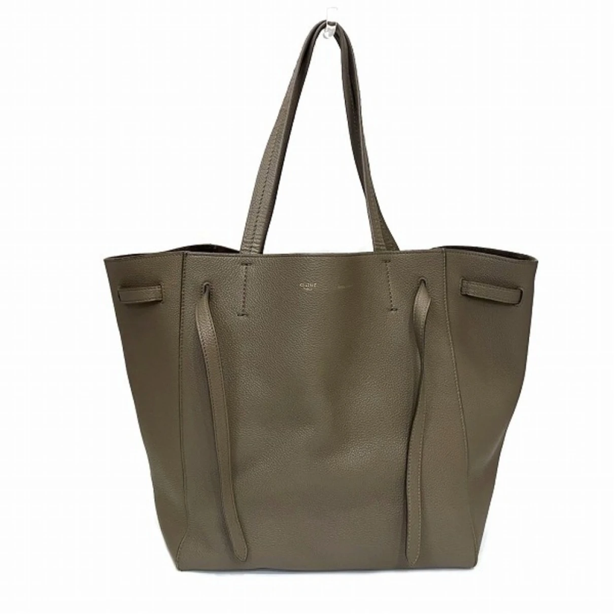 Pre-owned Celine Cabas Leather Tote In Beige