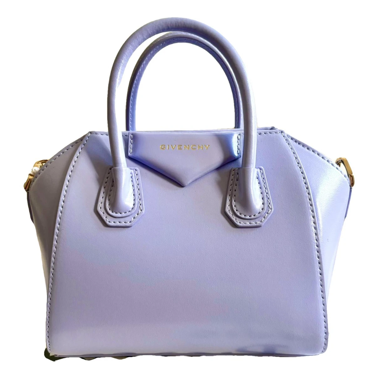 Pre-owned Givenchy Antigona Leather Handbag In Purple