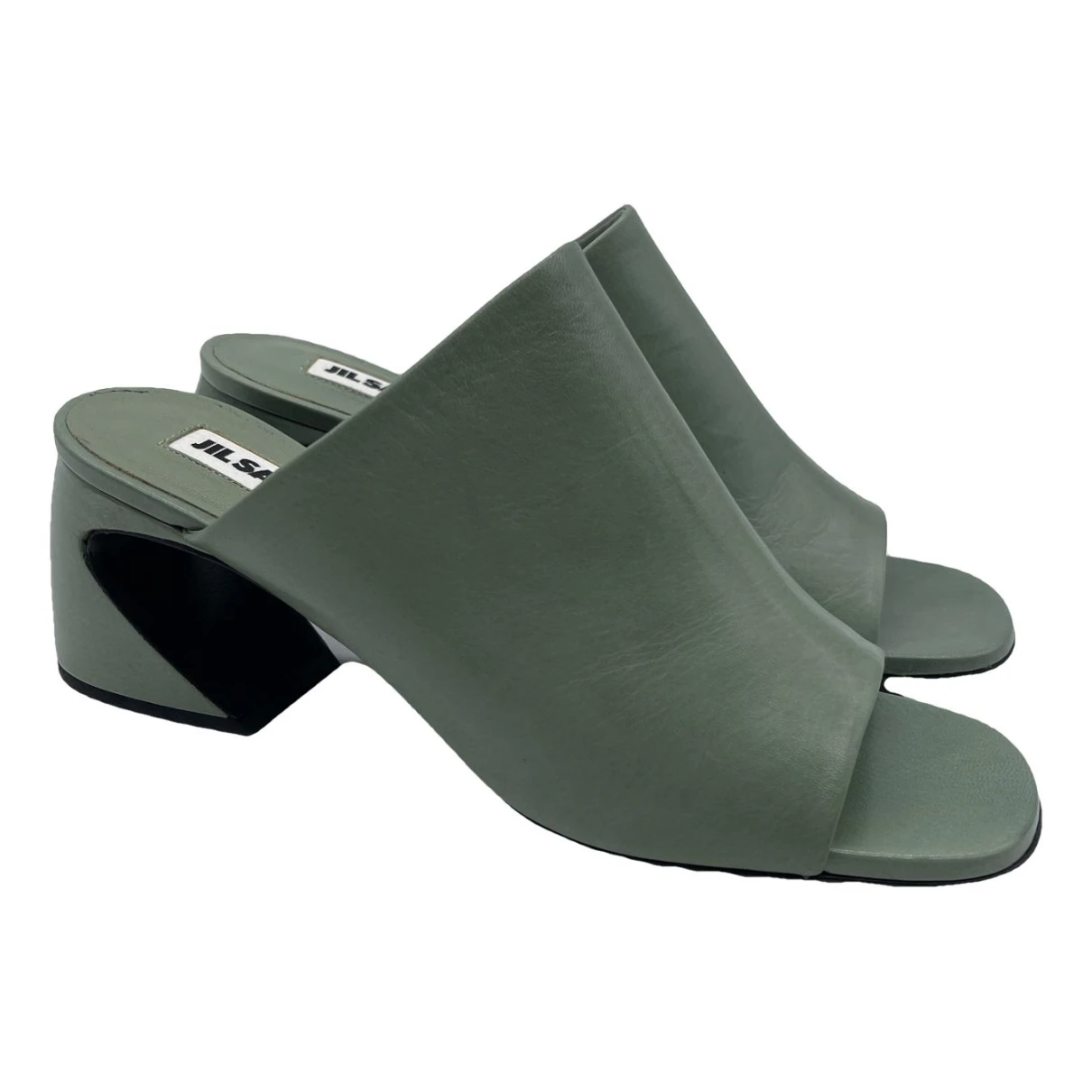 Pre-owned Jil Sander Leather Mules In Green