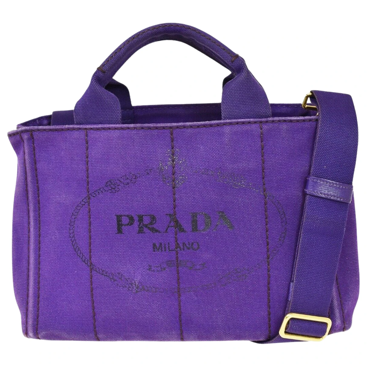 Pre-owned Prada Cloth Tote In Purple