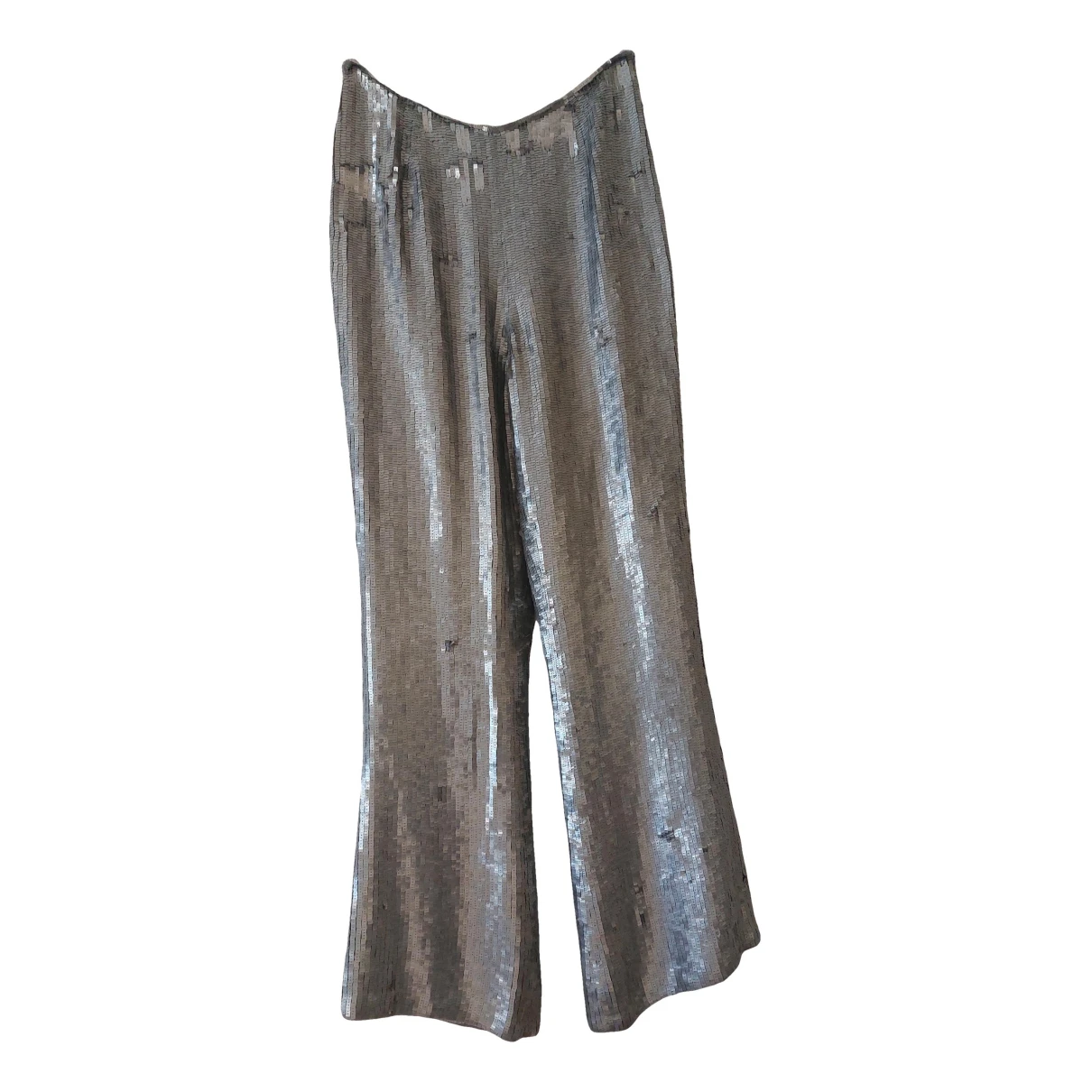 Pre-owned Escada Silk Trousers In Metallic