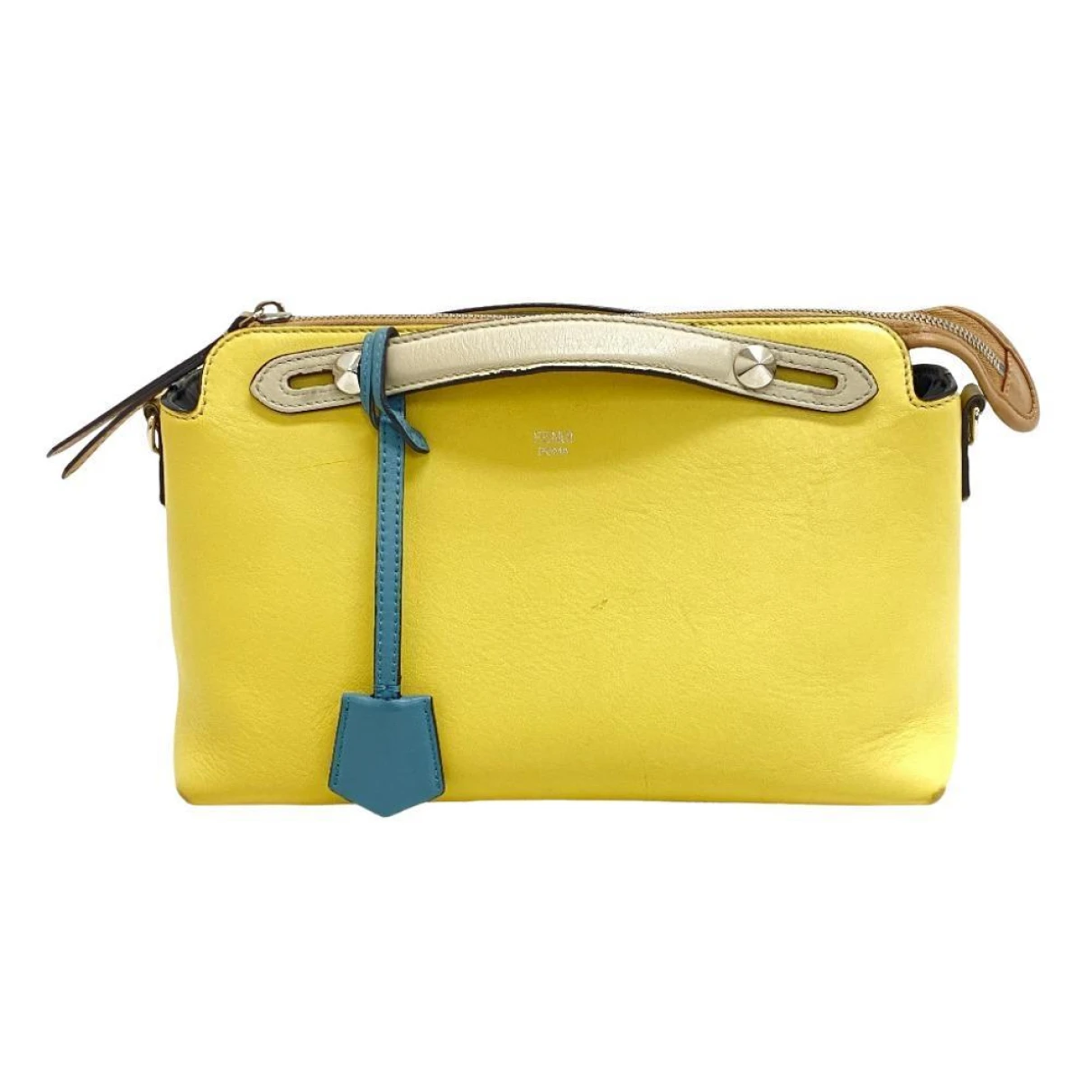 Pre-owned Fendi By The Way Leather Handbag In Yellow