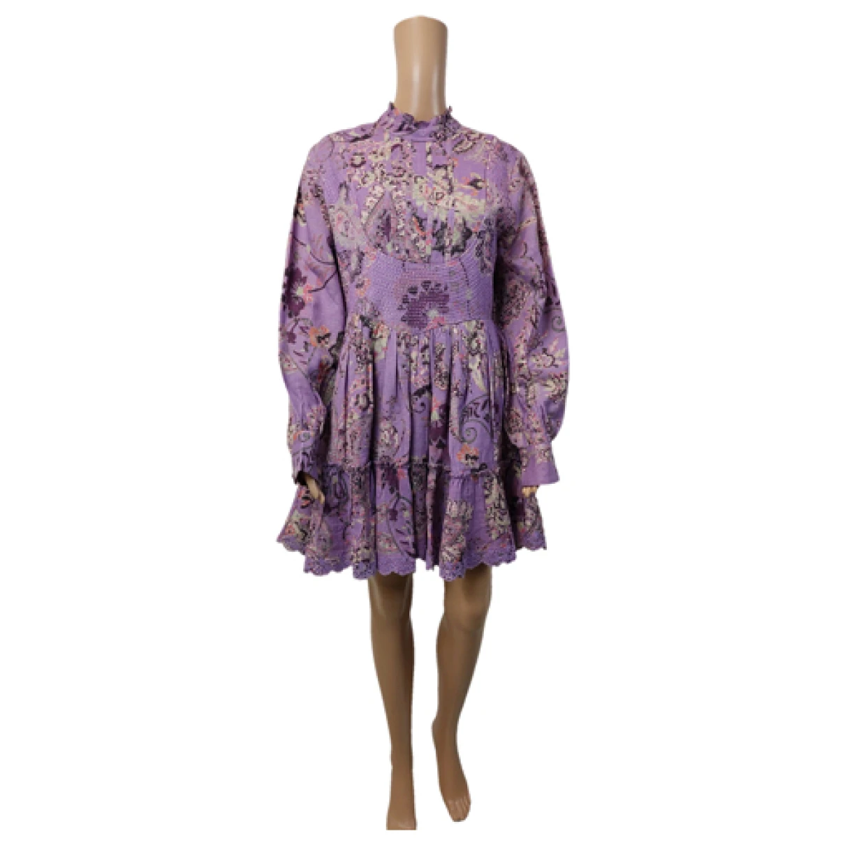 Pre-owned Hemant & Nandita Wool Mid-length Dress In Purple