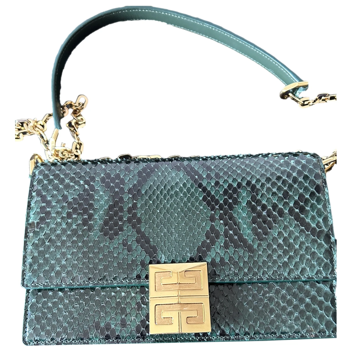 Pre-owned Givenchy 4g Leather Crossbody Bag In Green