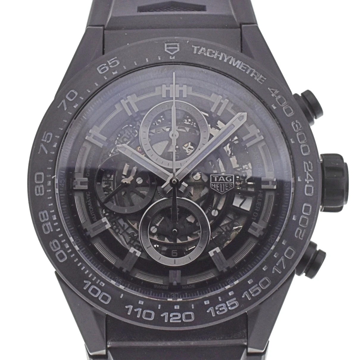Pre-owned Tag Heuer Carrera Ceramic Watch In Black