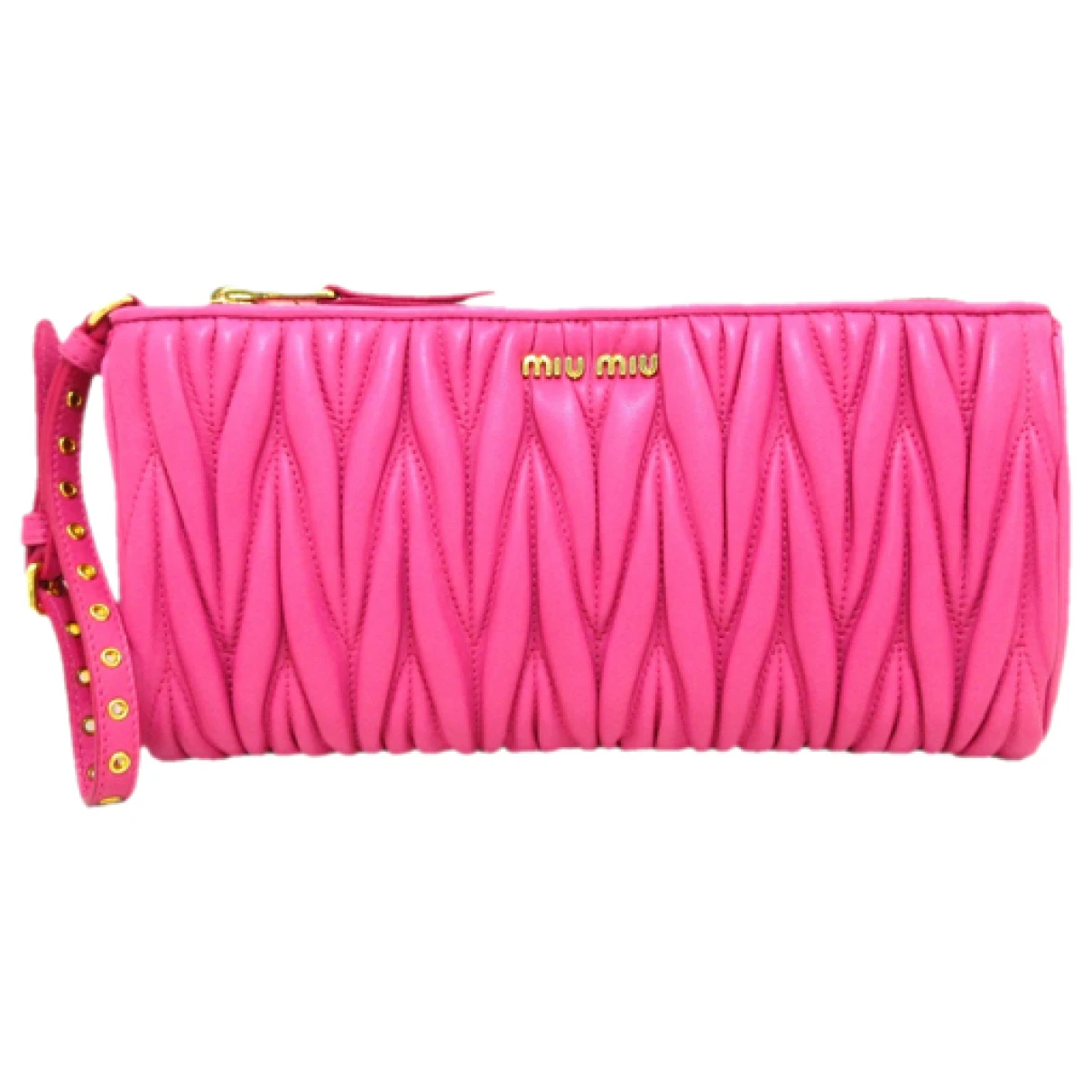 Pre-owned Miu Miu Leather Clutch Bag In Pink